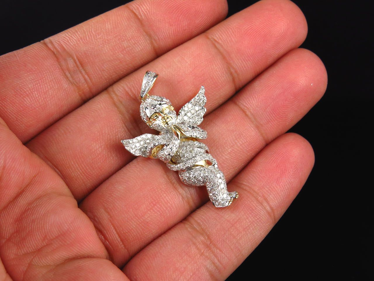 1.50" Fully Iced Out Lab Grown Diamond Angel Pendant