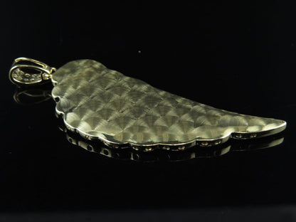 10K Gold Lab Grown Diamond Single Angel Wing Pendant