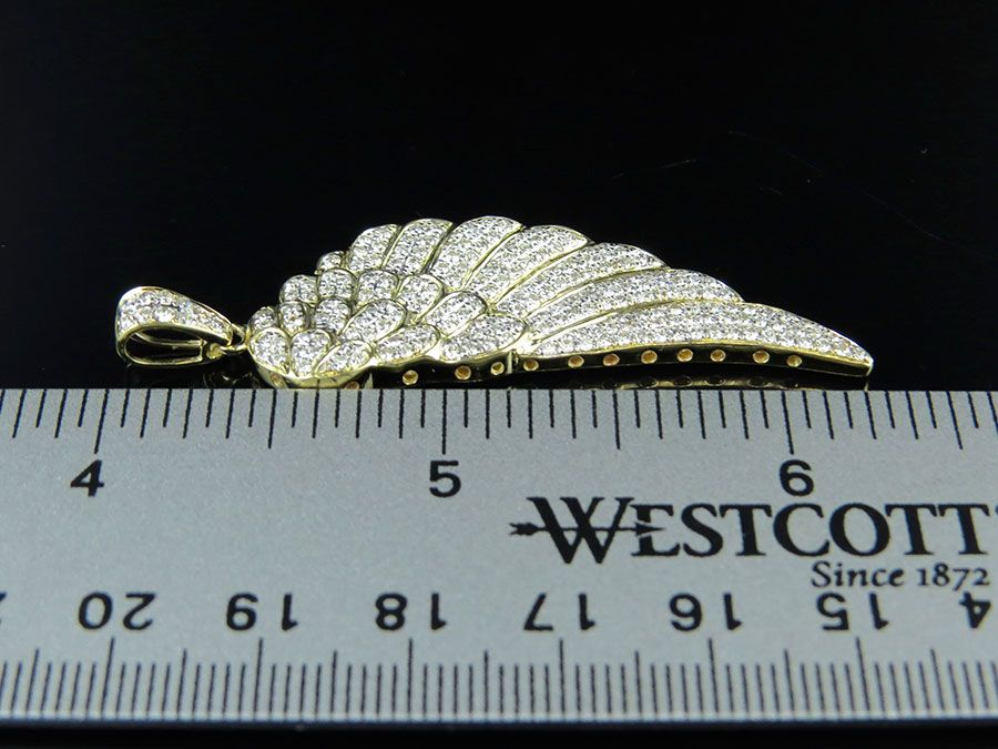 10K Gold Lab Grown Diamond Single Angel Wing Pendant