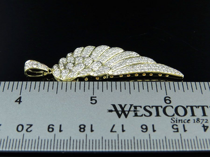 10K Gold Lab Grown Diamond Single Angel Wing Pendant