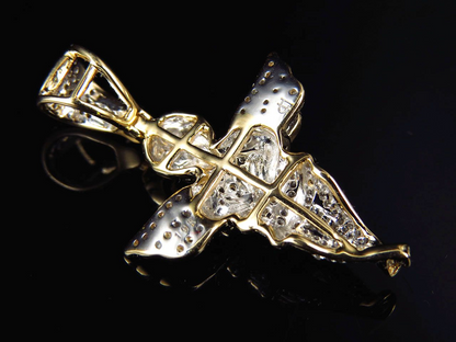 1.5" 10K Yellow Gold Lab Grown Diamond Chubby Angel Pendant