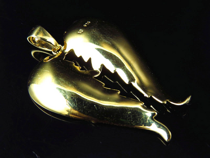 1.50" Yellow Gold Lab Grown Diamond Angel Wing Pendant