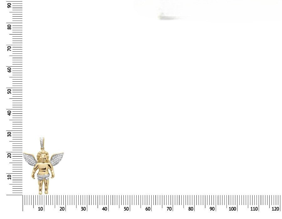 10K Yellow Gold Lab Grown Diamond Angel Cherub Pendant