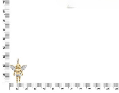 10K Yellow Gold Lab Grown Diamond Angel Cherub Pendant
