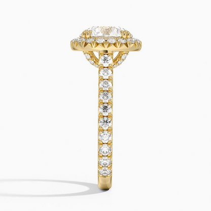 2 1/2 CT Lab Grown Diamond 3/4 Eternity Halo Ring
