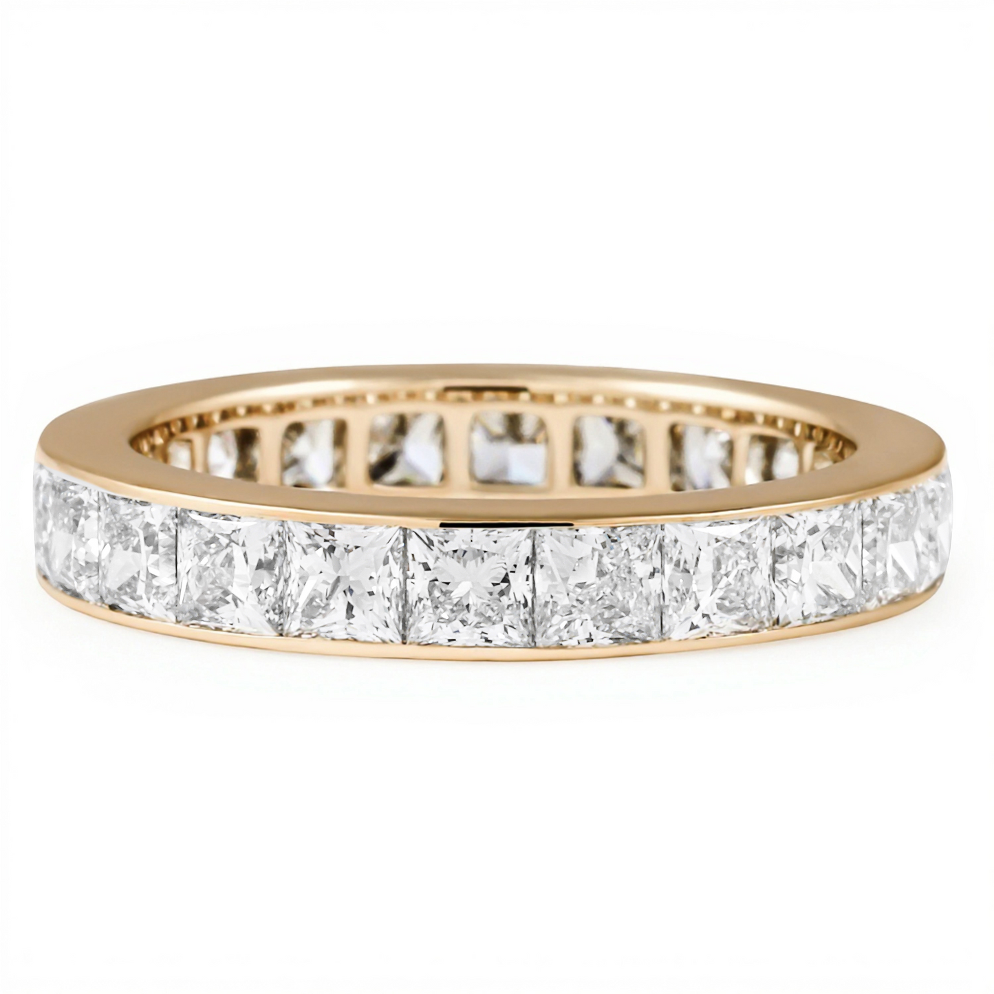 Princess Cut 14k White Gold Lab Grown Diamond Women Band