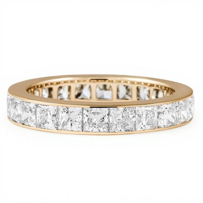 Princess Cut 14k White Gold Lab Grown Diamond Women Band