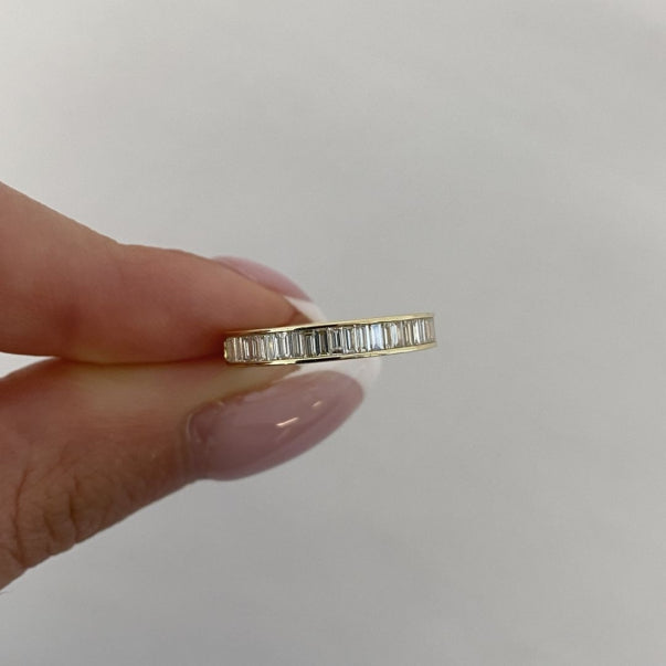 10K White Gold Lab Grown Diamond channel Set Wedding Band