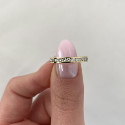 10k Rose Gold Round Cut Lab Grown Diamond Stacking Band