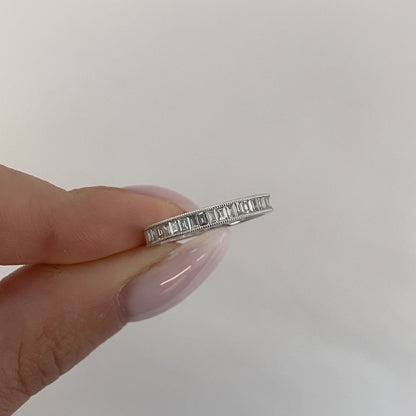 14k White Gold Princess Cut Lab Grown Diamond Channel Set Band