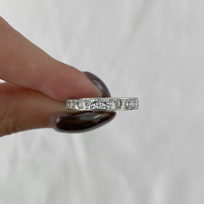 Princess Cut 14k White Gold Lab Grown Diamond Women Band