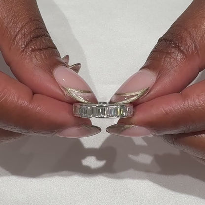 Channel Set 18k White Gold Lab Grown Diamond Women Band