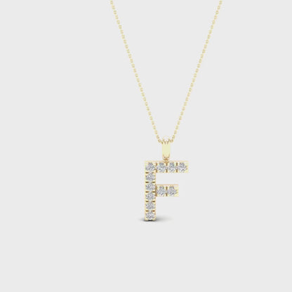 0.05 CTW Lab Grown Diamond F Letter Pendant
