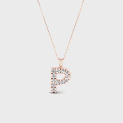 0.065 CTW Lab Grown Diamond P Letter Pendant