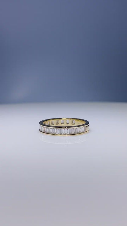 10K White Gold Lab Grown Diamond channel Set Wedding Band
