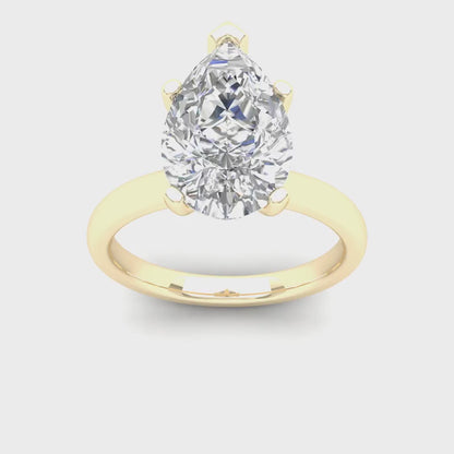 1 CTW Pear Cut Lab Grown Diamond Solitaire Rings