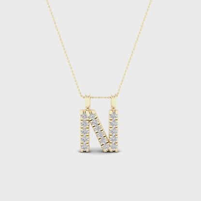 0.065 CTW Lab Grown Diamond N Letter Pendant