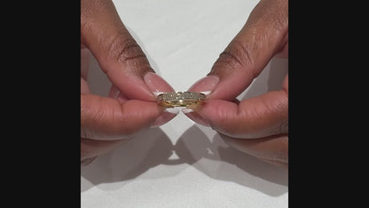 14k Rose Gold Ascher Cut Lab Grown Diamond Wedding Band
