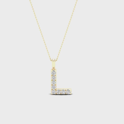 0.05 CTW Lab Grown Diamond L Letter Pendant