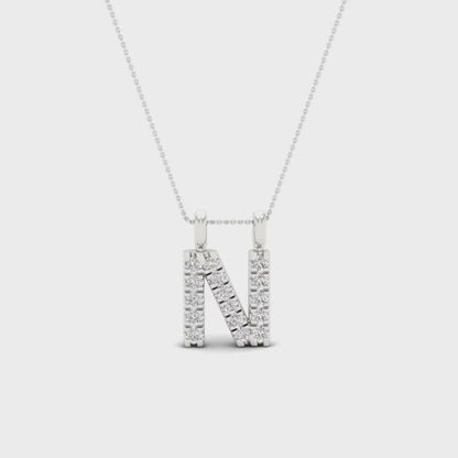 0.065 CTW Lab Grown Diamond N Letter Pendant