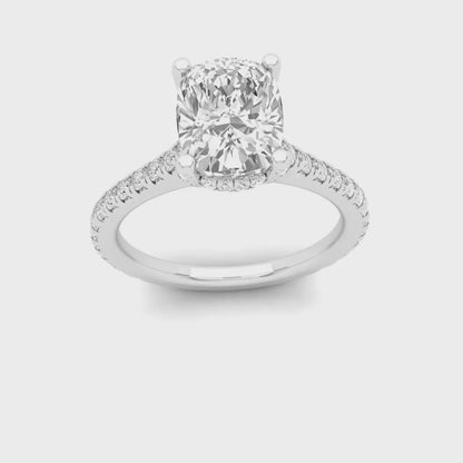 2.60 CTW Cushion Lab Grown Diamond Halo Engagement Ring