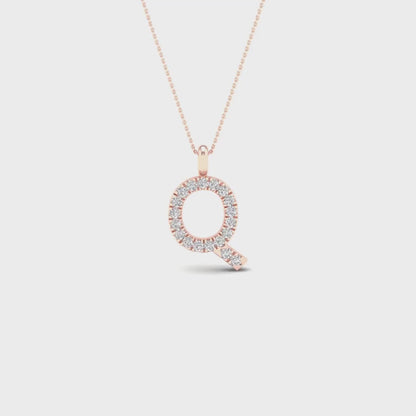 0.07CTW Lab Grown Diamond Q Initial Pendant