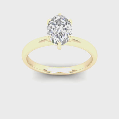 1 CTW Classic Oval Lab Grown Diamond Ring