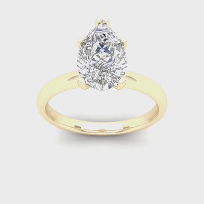 1.50 CTW Pear Cut Lab Grown Diamond Solitaire Ring
