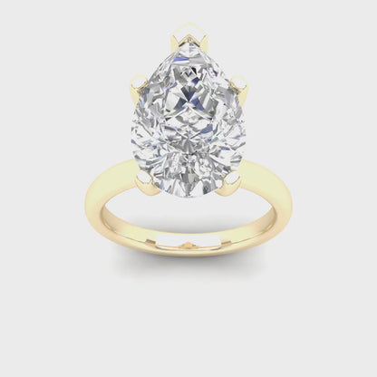 5 CTW Classic Pear Cut Solitaire Lab Grown Diamond Ring