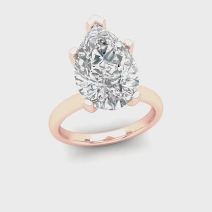 5 CTW Classic Pear Cut Solitaire Lab Grown Diamond Ring