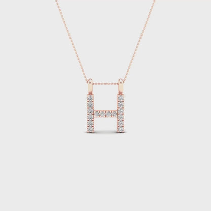 0.065CTW Lab Grown Diamond H Letter Pendant