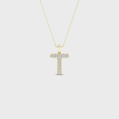 0.05CTW Lab Grown Diamond T Letter Pendant