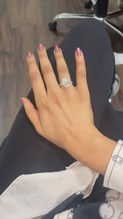 3.40 CTW Hidden Halo Lab Grown Diamond Engagement Ring