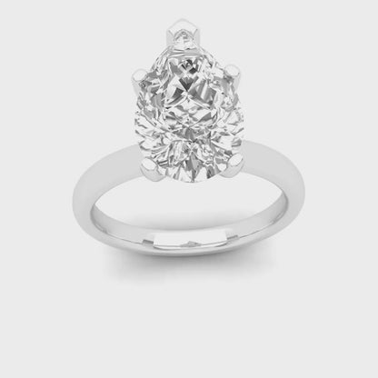 1 CTW Pear Cut Lab Grown Diamond Solitaire Rings