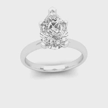 2 CTW Pear Lab Grown Diamond Solitaire Rings