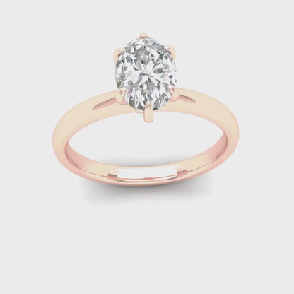 1 CTW Classic Oval Lab Grown Diamond Ring