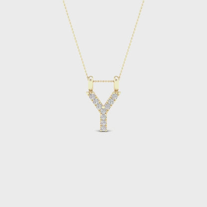 0.05 CTW Lab Grown Diamond Y Letter Pendant