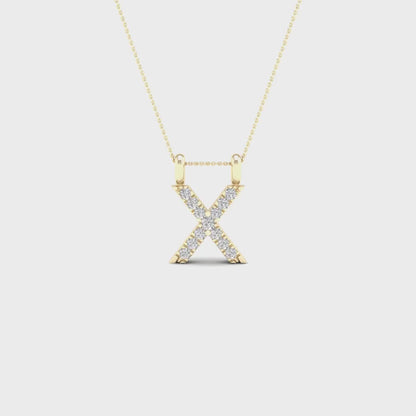 0.06 CTW Lab Grown Diamond X Letter Pendant