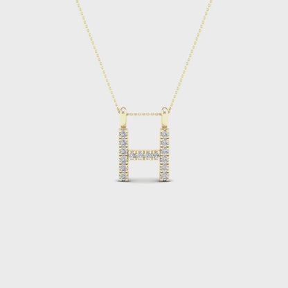 0.065CTW Lab Grown Diamond H Letter Pendant