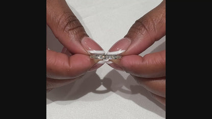 10k Rose Gold Round Cut Lab Grown Diamond Stacking Band