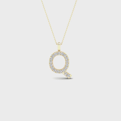 0.07CTW Lab Grown Diamond Q Initial Pendant