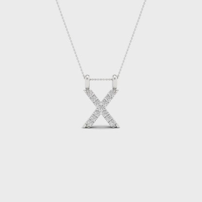 0.06 CTW Lab Grown Diamond X Letter Pendant