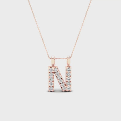 0.065 CTW Lab Grown Diamond N Letter Pendant