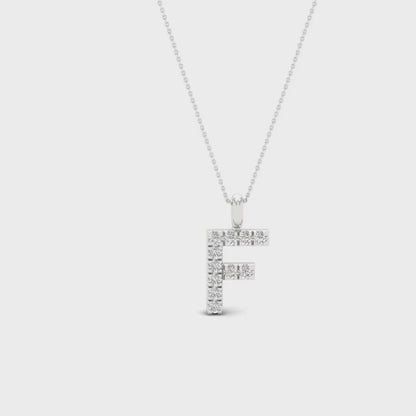 0.05 CTW Lab Grown Diamond F Letter Pendant