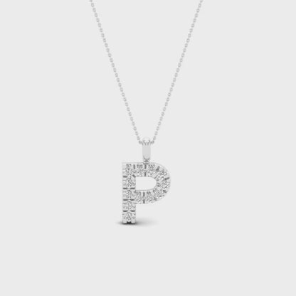 0.065 CTW Lab Grown Diamond P Letter Pendant