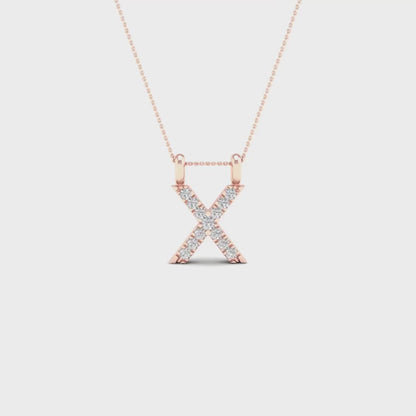 0.06 CTW Lab Grown Diamond X Letter Pendant
