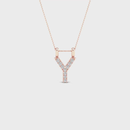 0.05 CTW Lab Grown Diamond Y Letter Pendant
