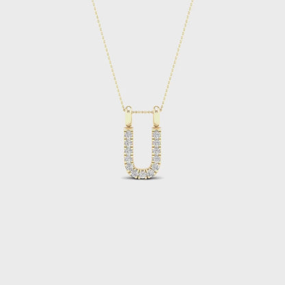 0.05CTW Lab Grown Diamond U Letter Pendant