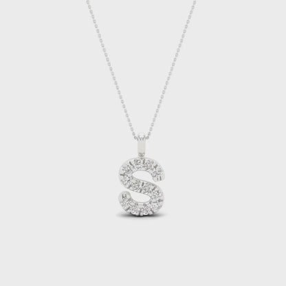0.065 CTW Lab Grown Diamond S Letter Pendant