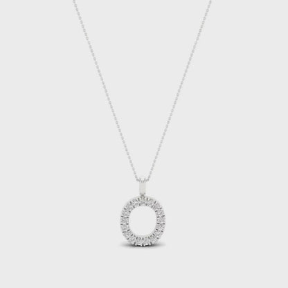0.065CTW Lab Grown Diamond O Letter Pendant